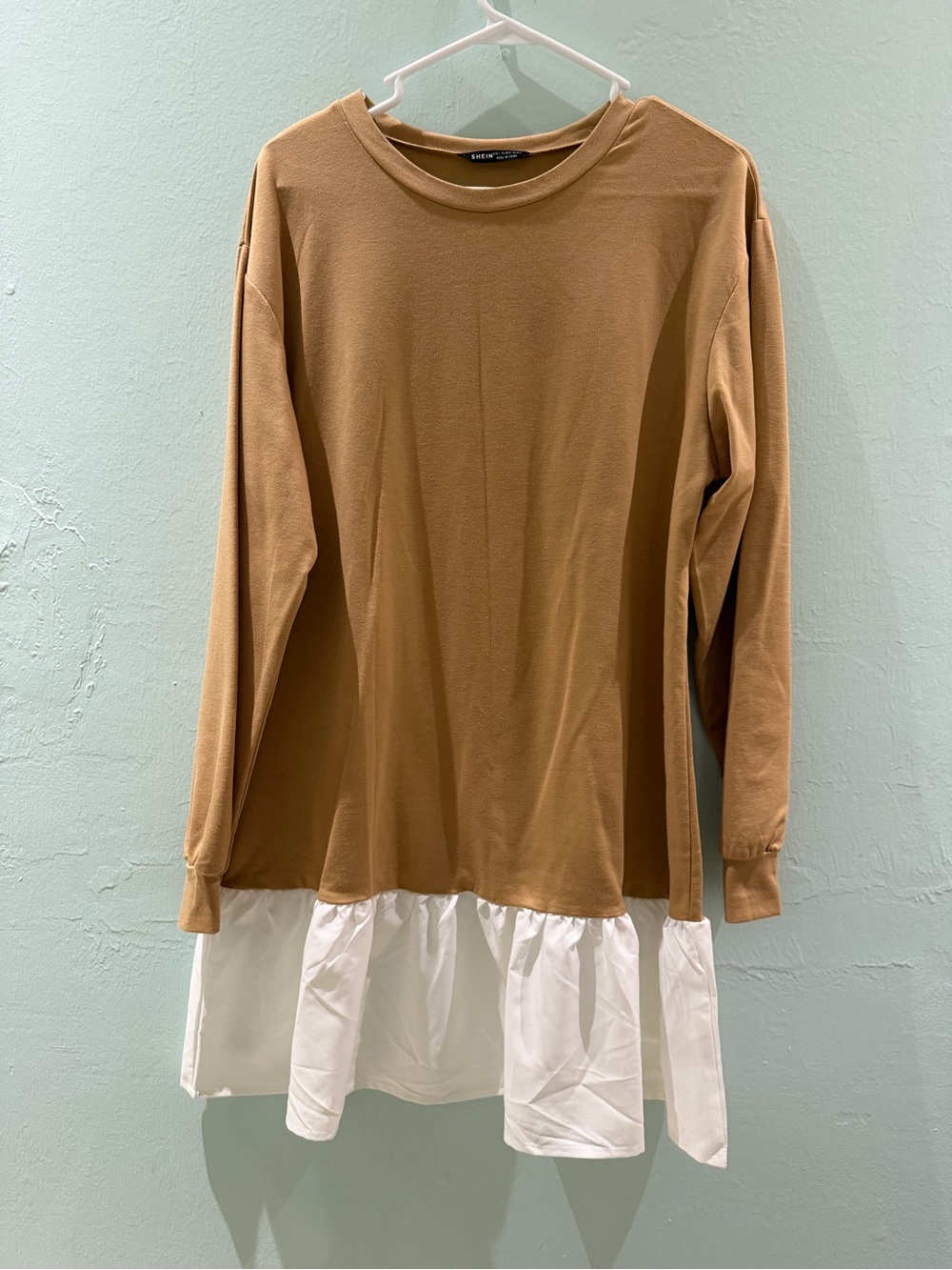 SHEIN Tan Scoop Neck Knit Top